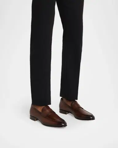 Santoni Men's Darius Leather Penny Loafers | Thumbnail 2