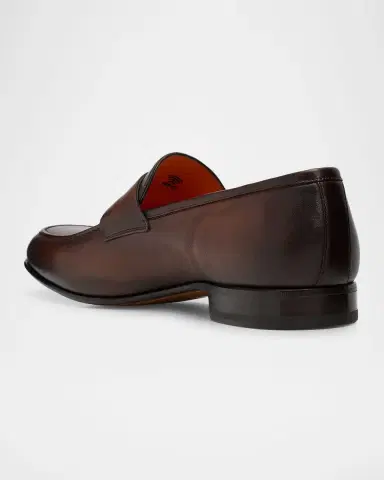 Santoni Men's Darius Leather Penny Loafers | Thumbnail 4