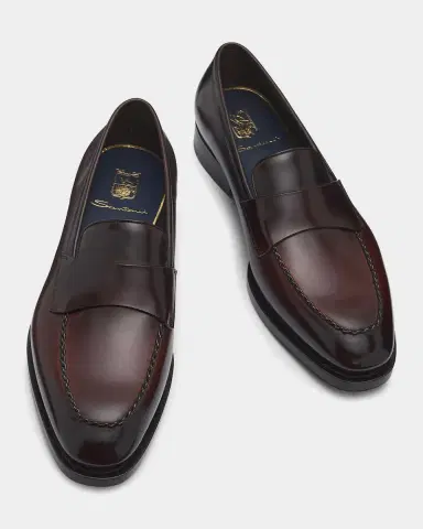 Santoni Men's Arco Leather Loafers | Thumbnail 2