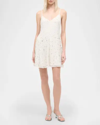 STAUD Emily Embellished Tulle Mini Dress | Thumbnail 2