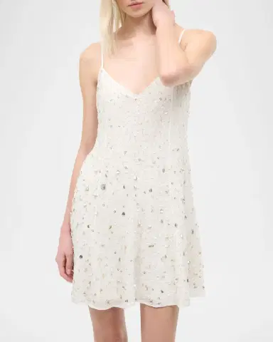 STAUD Emily Embellished Tulle Mini Dress | Thumbnail 5