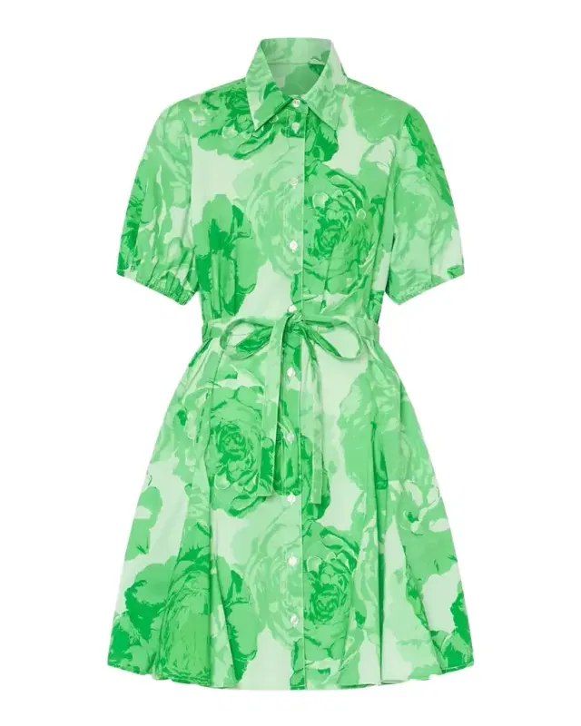 Juni Pleated Floral-Print Poplin Mini Dress