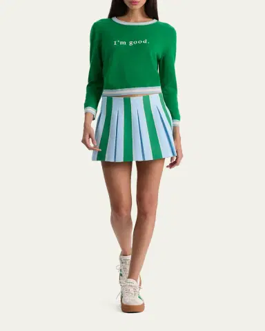Alice + Olivia Emilie Low-Rise Pleated Mini Skirt | Thumbnail 2 Alice + Olivia Emilie Low-Rise Pleated Mini Skirt | Thumbnail 2