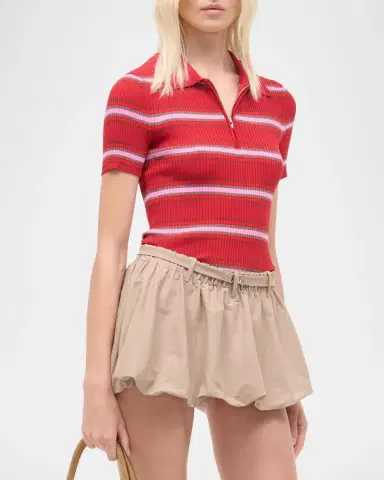 Staud Ren Striped Polo Top | Thumbnail 6 Staud Ren Striped Polo Top | Thumbnail 6