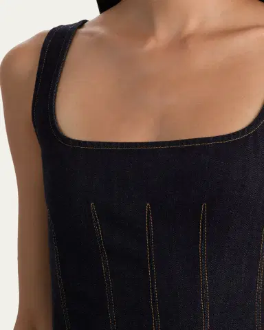 Alice + Olivia Hollis Flared Denim Mini Dress | Thumbnail 5 Alice + Olivia Hollis Flared Denim Mini Dress | Thumbnail 5
