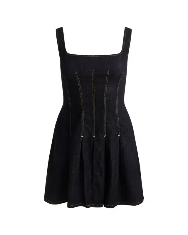 ALICE + OLIVIA Hollis Flared Denim Mini Dress