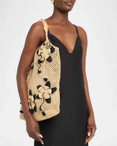 BTB Los Angeles Blaine Raffia Floral Appliqué Tote Bag | Thumbnail 2 BTB Los Angeles Blaine Raffia Floral Appliqué Tote Bag | Thumbnail 2