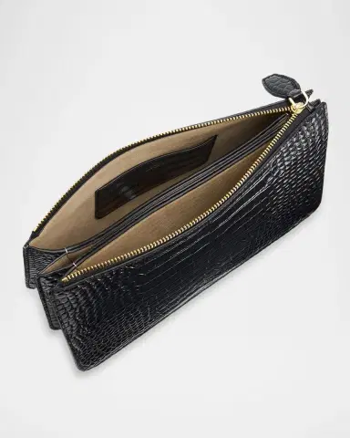 Toteme Croc-Embossed Leather Clutch Bag | Thumbnail 3