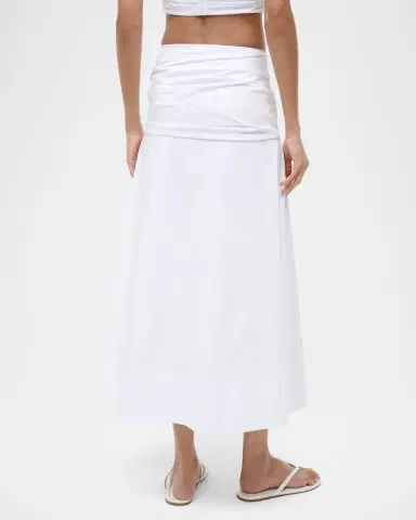 STAUD Sol Ruched Midi Skirt | Thumbnail 2 STAUD Sol Ruched Midi Skirt | Thumbnail 2