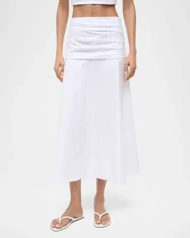 STAUD Sol Ruched Midi Skirt | Thumbnail 3 STAUD Sol Ruched Midi Skirt | Thumbnail 3