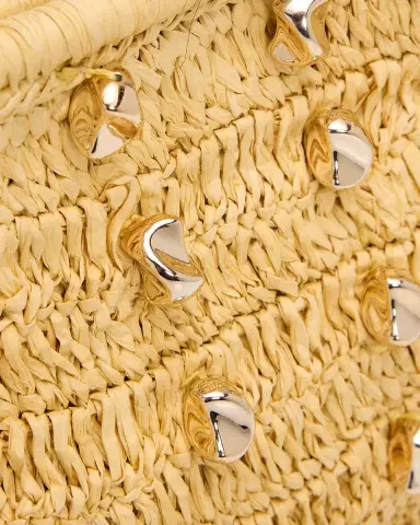 BTB Los Angeles Gaila Studded Raffia Clutch Bag | Thumbnail 6