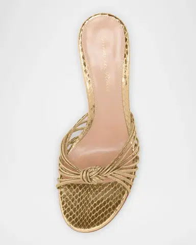 Gianvito Rossi 70MM Metallic Leather Kitten-Heel Sandals | Thumbnail 4