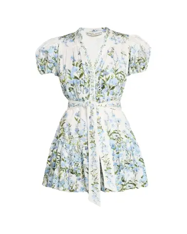 Alice + Olivia Cora Short-Sleeve Tiered Mini Shirtdress | Thumbnail 1