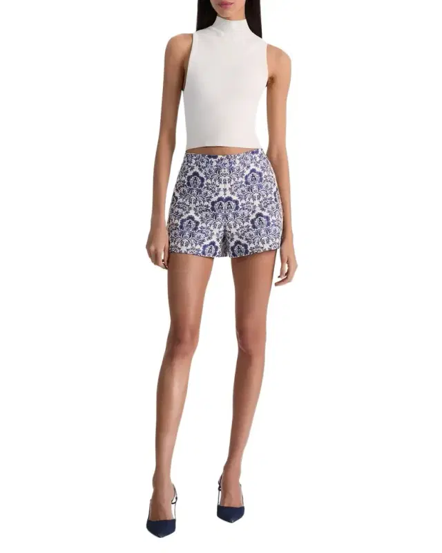 Hera Damask High-Rise Shorts