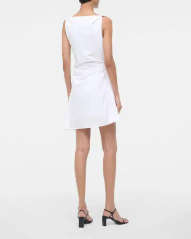 Staud Callie Ruched Asymmetric Mini Dress | Thumbnail 3 Staud Callie Ruched Asymmetric Mini Dress | Thumbnail 3