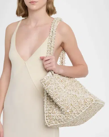 BTB Los Angeles Metallic Pearl-Embellished Raffia Tote Bag | Thumbnail 2 BTB Los Angeles Metallic Pearl-Embellished Raffia Tote Bag | Thumbnail 2
