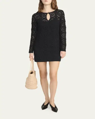 Frame The Crochet Keyhole Mini Dress | Thumbnail 6 Frame The Crochet Keyhole Mini Dress | Thumbnail 6