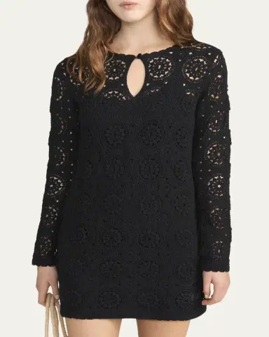Frame The Crochet Keyhole Mini Dress | Thumbnail 8 Frame The Crochet Keyhole Mini Dress | Thumbnail 8