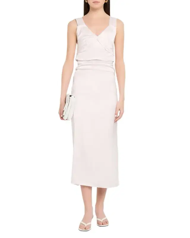 V-Neck Empire-Waist Midi Slip Dress