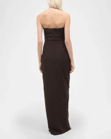 STAUD Kara Gathered Strapless Maxi Dress | Thumbnail 3 STAUD Kara Gathered Strapless Maxi Dress | Thumbnail 3