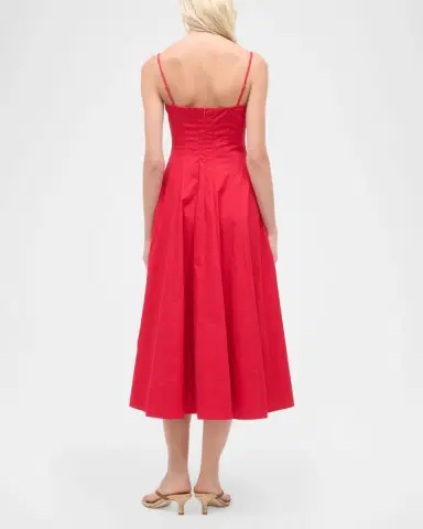STAUD Wylie Paneled Poplin Midi Dress | Thumbnail 3 STAUD Wylie Paneled Poplin Midi Dress | Thumbnail 3