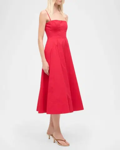 STAUD Wylie Paneled Poplin Midi Dress | Thumbnail 4 STAUD Wylie Paneled Poplin Midi Dress | Thumbnail 4