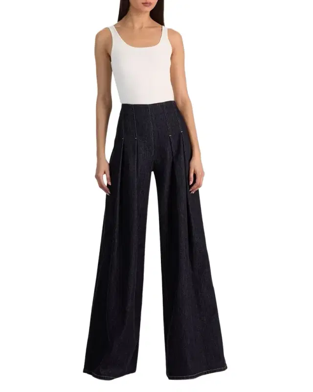 Henry Pleated Denim Trousers