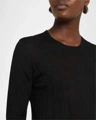 TOTEME Long-Sleeve Crinkle Knit Maxi Column Dress | Thumbnail 5