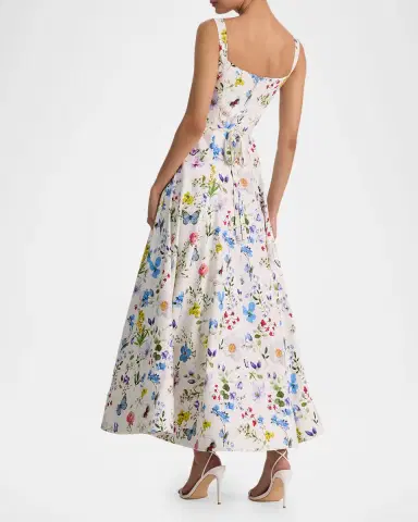 ALICE + OLIVIA Polly Flared Midi Dress | Thumbnail 3