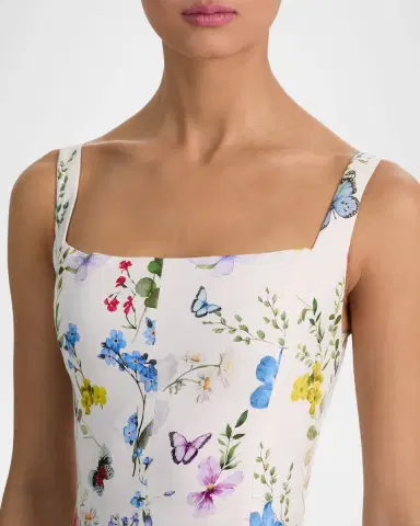 ALICE + OLIVIA Polly Flared Midi Dress | Thumbnail 5