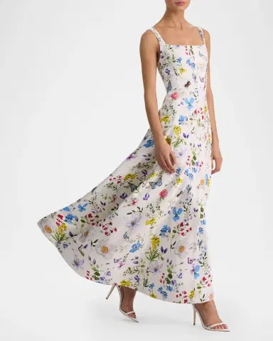 ALICE + OLIVIA Polly Flared Midi Dress | Thumbnail 6