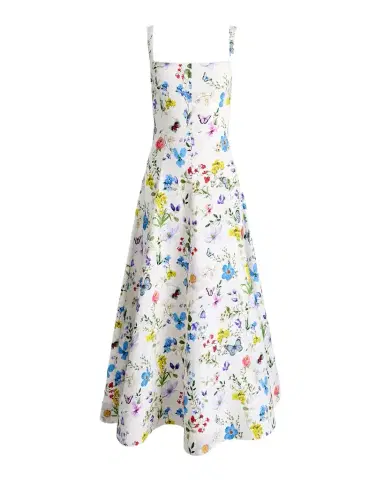 ALICE + OLIVIA Polly Flared Midi Dress | Thumbnail 1
