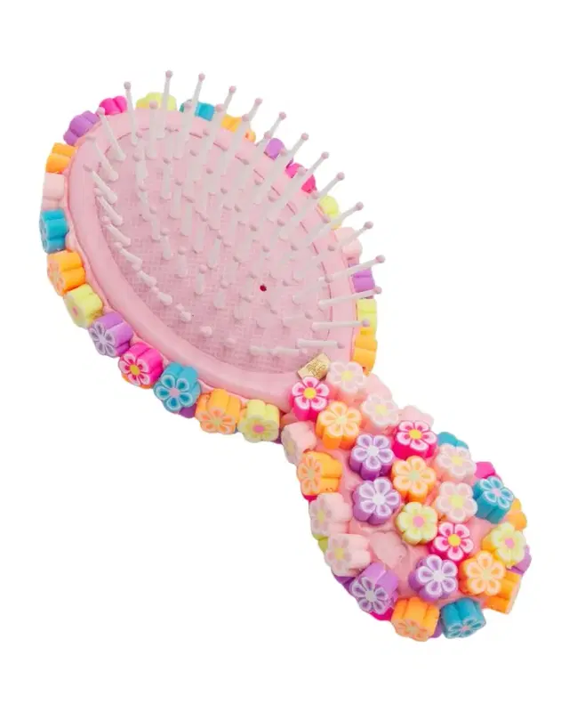 Girl 's Flower Charm Hair Brush
