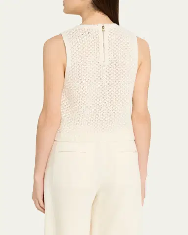 ALICE + OLIVIA Amity Embroidered Crochet Tank Top | Thumbnail 3