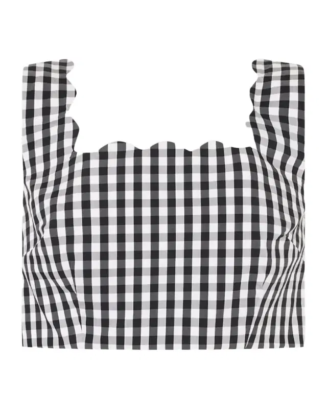 Mia Scalloped Gingham Crop Top