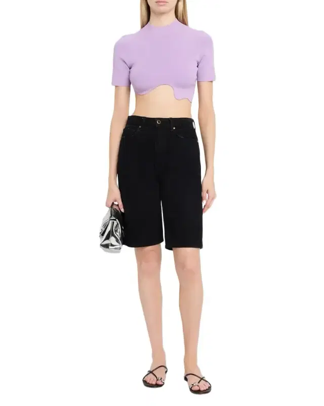 Maparadita Asymmetric Wavy Crop Top