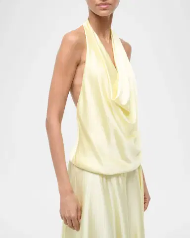 STAUD Elira Cowl-Neck Silk Dress | Thumbnail 5 STAUD Elira Cowl-Neck Silk Dress | Thumbnail 5