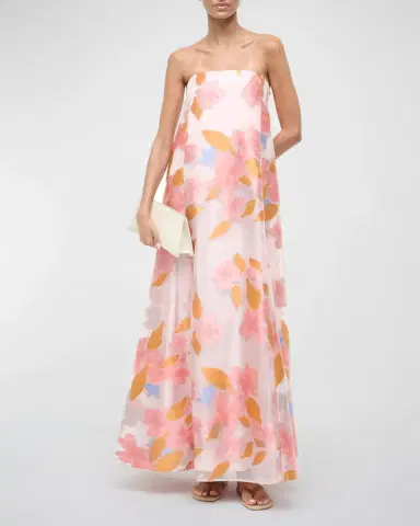 Staud Allyson Floral Jacquard Organza Dress | Thumbnail 4 Staud Allyson Floral Jacquard Organza Dress | Thumbnail 4