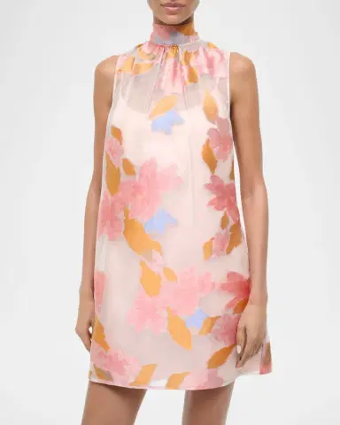 Staud Albee Floral Tie-Neck Mini Dress | Thumbnail 5 Staud Albee Floral Tie-Neck Mini Dress | Thumbnail 5