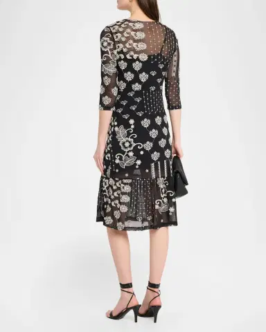 Johnny Was Wynona Patchwork Embroidered Midi Dress | Thumbnail 3