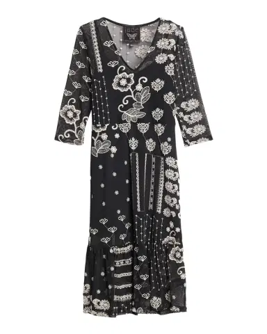 Johnny Was Wynona Patchwork Embroidered Midi Dress | Thumbnail 1