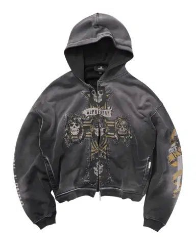 Represent x Guns N' Roses Men's Cross Zip Through Hoodie | Thumbnail 1