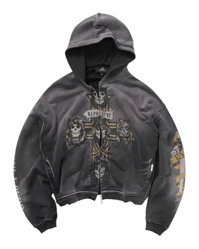 x Guns N' Roses Men's Cross Zip Through Hoodie