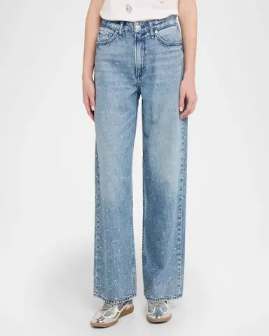 rag & bone Featherweight Logan Embellished Mid-Rise Wide Jeans | Thumbnail 4 rag & bone Featherweight Logan Embellished Mid-Rise Wide Jeans | Thumbnail 4