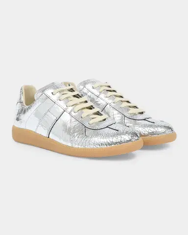 Maison Margiela XO Replica Metallic Leather Low-Top Sneakers | Thumbnail 5