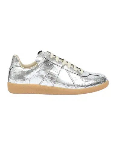 Maison Margiela XO Replica Metallic Leather Low-Top Sneakers | Thumbnail 1