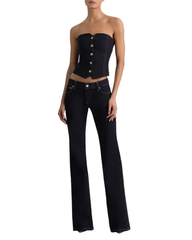 Kelcey Denim Strapless Top