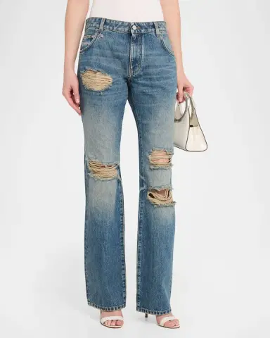 Amiri Slash Distressed Bootcut-Leg Jeans | Thumbnail 3