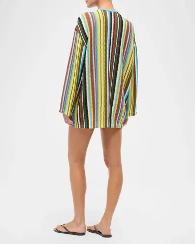 STAUD Catalina Striped Crochet Mini Dress | Thumbnail 3 STAUD Catalina Striped Crochet Mini Dress | Thumbnail 3