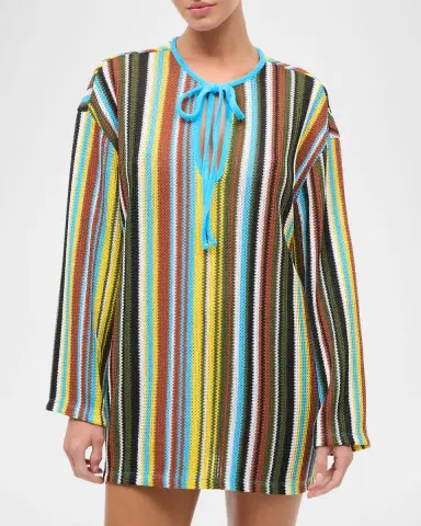 STAUD Catalina Striped Crochet Mini Dress | Thumbnail 5 STAUD Catalina Striped Crochet Mini Dress | Thumbnail 5